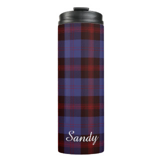 Buffalo-Karo navyblau rot Monogramm Name Thermosbecher