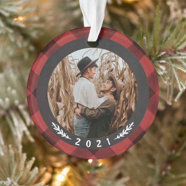 Buffalo Karo Paare Erste Weihnachten Ornament (Baum)
