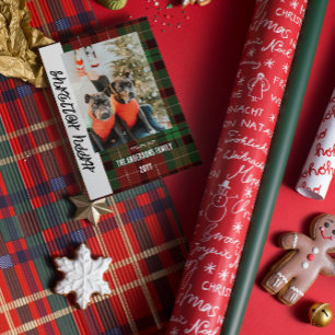 Buffalo-Karo-Plattformat-Weihnachtskarte Feiertagskarte