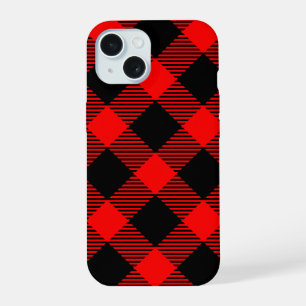 Buffalo Karo rot-schwarze Holzfäller-Karo-Dekorati iPhone 15 Hülle