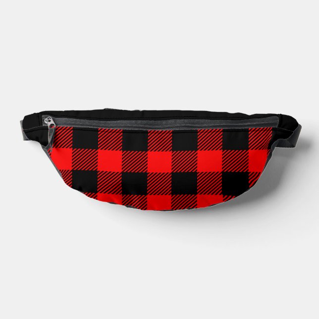Buffalo Karo Rot und Schwarz Lumberjack Karierte D Bauchtasche (Ablage )