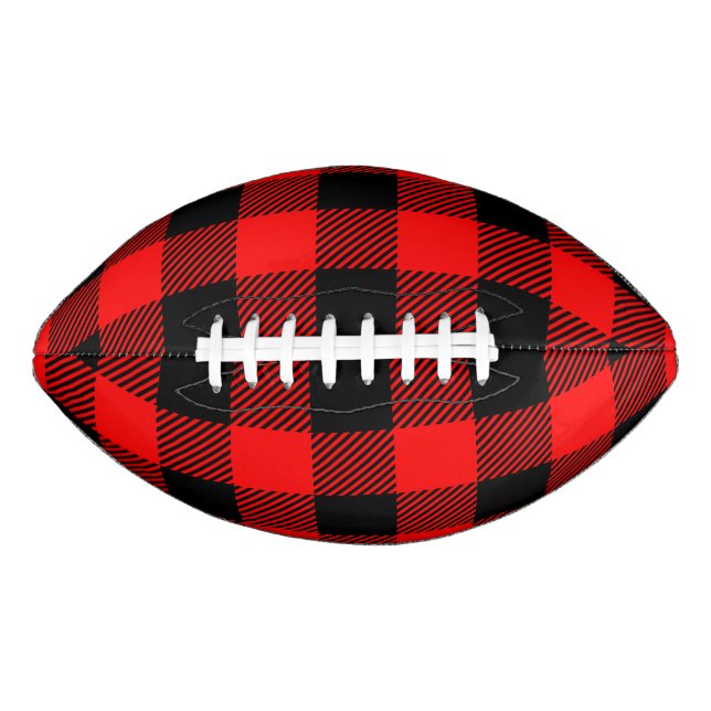 Buffalo Karo Rot und Schwarz Lumberjack Karierte D Football (Vorderseite)
