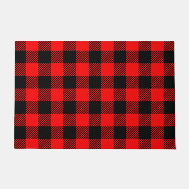 Buffalo Karo Rot und Schwarz Lumberjack Karierte D Fußmatte (Vorderseite)