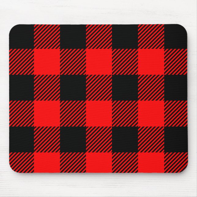 Buffalo Karo Rot und Schwarz Lumberjack Karierte D Mousepad (Vorne)