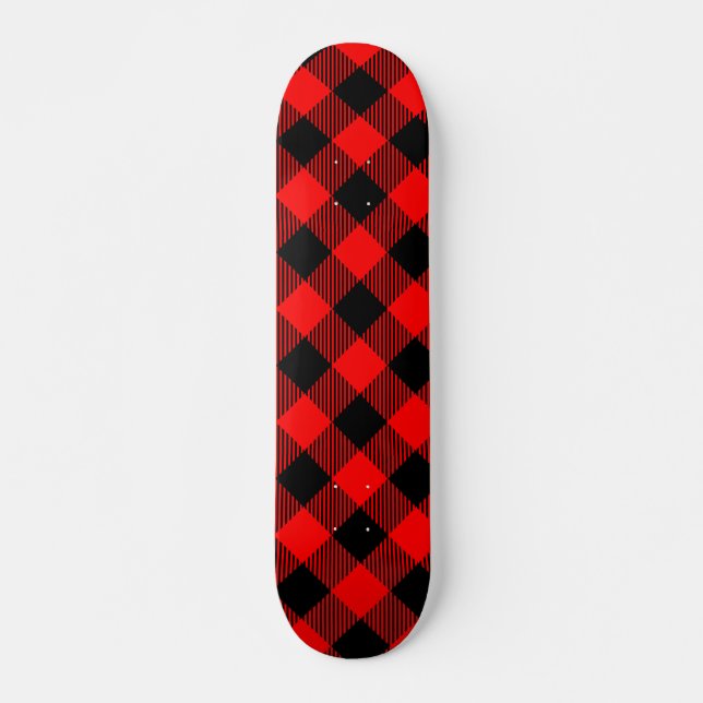 Buffalo Karo Rot und Schwarz Lumberjack Karierte D Skateboard (Vorne)