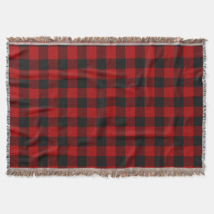 Buffalo Karo Rot und Schwarze Quadrate Kariert Decke