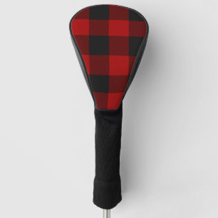 Buffalo Karo Rot und Schwarze Quadrate Kariert Golf Headcover