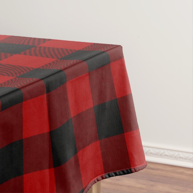 Buffalo Karo Rot und Schwarze Quadrate Kariert Tischdecke (Beispiel)