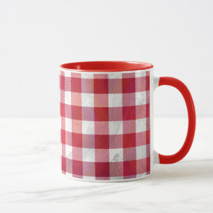 Buffalo-Karo Rot und Weiß Tasse