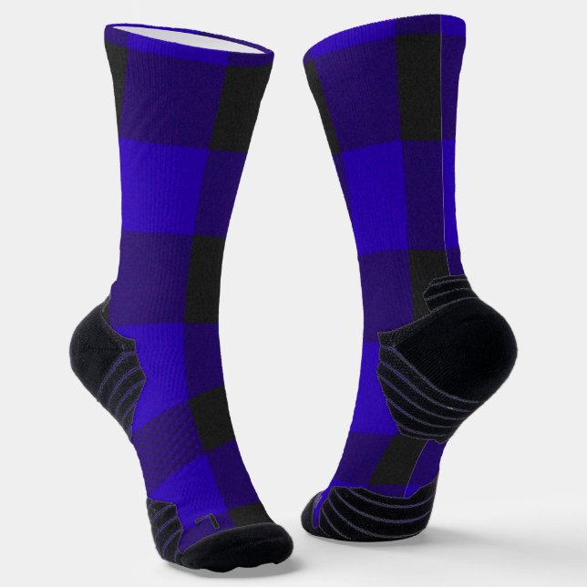 Buffalo Karo Royal Blau Kariert Socken (Gewinkelt)