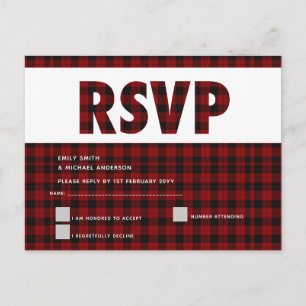 Buffalo Karo RSVP-Karte Modern JEDES EVENT Einladungspostkarte