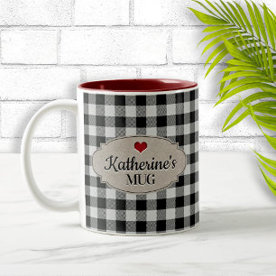 Buffalo Karo Rustikale Country Personalisiert Zweifarbige Tasse