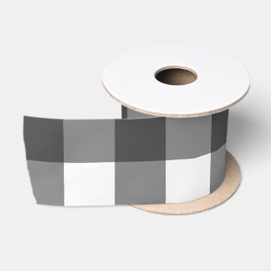 BUFFALO KARO SATIN RIBBON, SCHWARZ UND WEISS SATINBAND