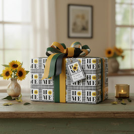 Buffalo Karo Sonnenblume "Zuhause" Geschenkpapier