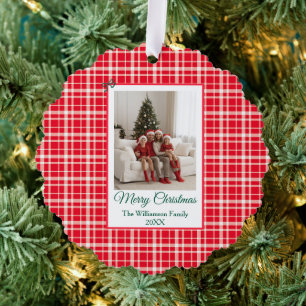 Buffalo Karo Style Foto Rahmen Frohe Weihnachten Ornament Karte