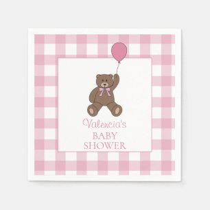 Buffalo Karo Teddybär und Ballon-Baby-Party Serviette