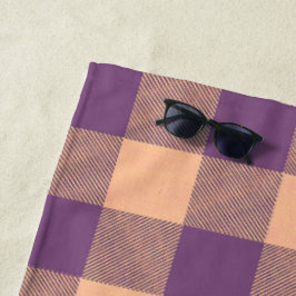 Buffalo Karo Violett und Beige Strandtuch