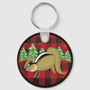 Buffalo-Karo-Wald-Chipmunk-Weihnachts-Schlüsselanh Schlüsselanhänger