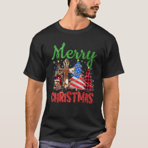 Buffalo Karo Weihnachtsbaum Kuhfell Kreuz Frohe We T-Shirt