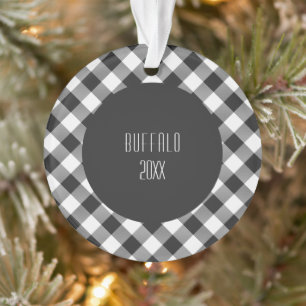 Buffalo Karo White Clan Tartan Schottisch Kariert Ornament