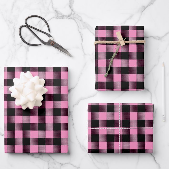 Buffalo Karo Wrapping Paper Sheets Geschenkpapier Set (Vorderseite)