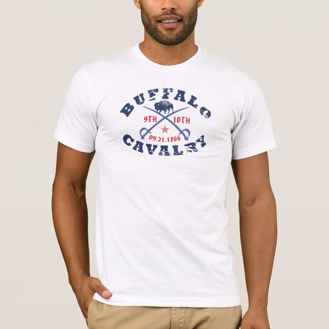Buffalo Kavallerie auf Licht T-Shirt (Vorderseite)