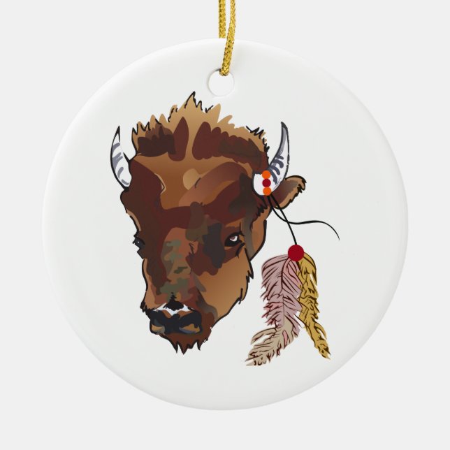 Buffalo Keramik Ornament (Vorne)