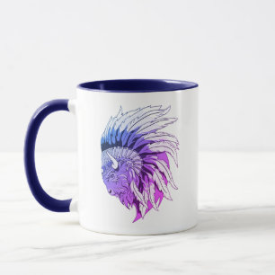 Buffalo Kopf mit indianischer Hitze Tasse