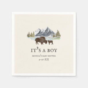 Buffalo Mountains Boy Baby Dusche Serviette