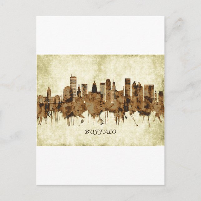Buffalo New York Cityscape Feiertagspostkarte (Vorderseite)