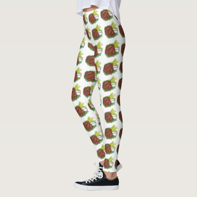 Buffalo New York GRILLEN Chicken Wings Celery Fein Leggings (Links)