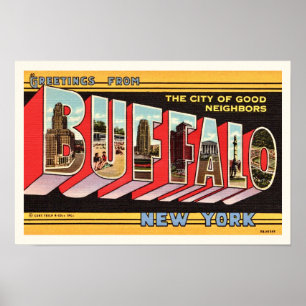 Buffalo New York Retro-Grußdruck Poster