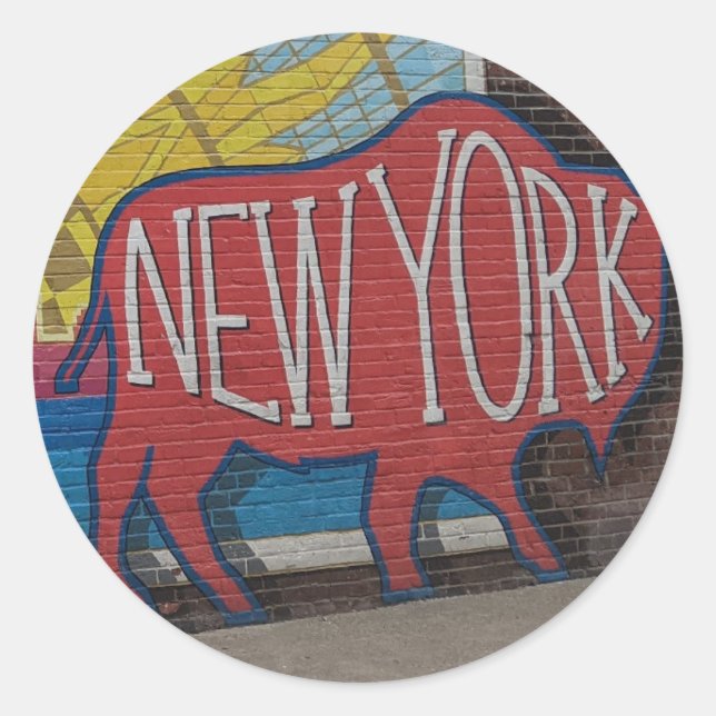 Buffalo New York Runder Aufkleber (Vorderseite)
