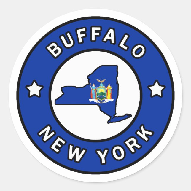 Buffalo New York Runder Aufkleber (Vorderseite)