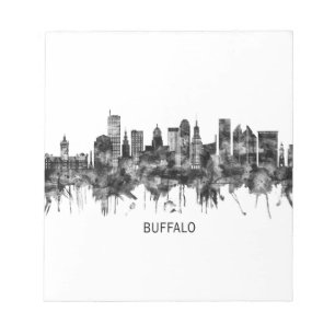 Buffalo New York Skyline BW Notizblock