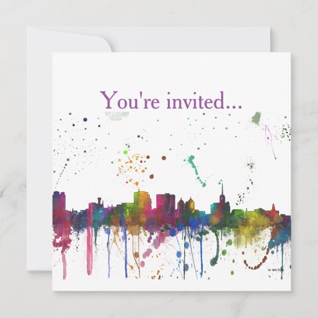 BUFFALO NEW YORK SKYLINE - Invitations (Devant)