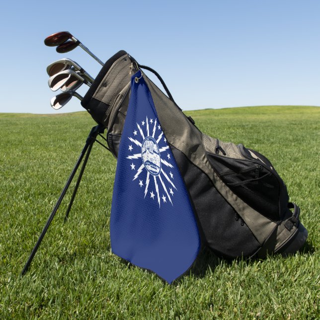 Büffalo (New York) - Stadtflagge Golfhandtuch (Gras)