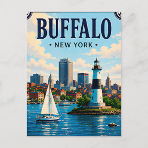 🌊 Buffalo New York Urlaubserinnerung vom See Postkarte