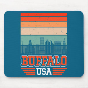 Buffalo New York USA Retro Vintage Sonnenuntergang Mousepad