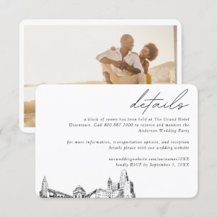 Buffalo New York Wedding Hotel Zimmerblockdetails Begleitkarte