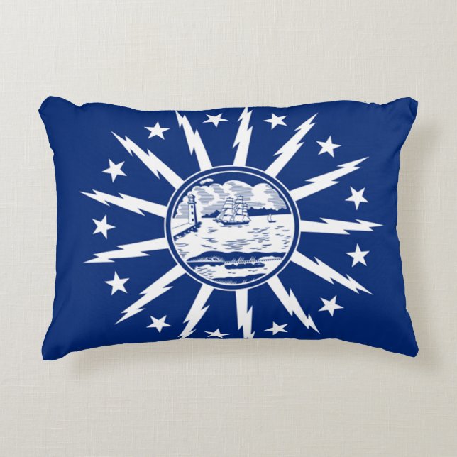 Buffalo, New Yorker Flagge Zierkissen (Vorderseite)