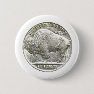 BUFFALO NICKEL BUTTON