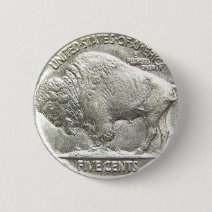 BUFFALO NICKEL BUTTON