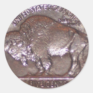 Buffalo Nickel Runder Aufkleber