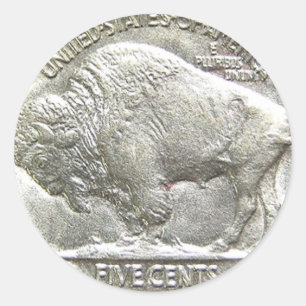 BUFFALO NICKEL RUNDER AUFKLEBER