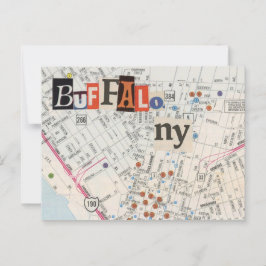 Buffalo NY Maps Collage Postcard 35 Postkarte