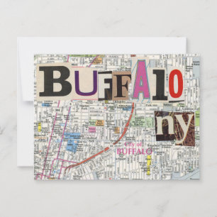 Buffalo NY Maps Collage Postkarte