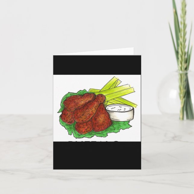 Buffalo Ny New York Hot Bbq Chicken Wings Celery _ Karte (Vorderseite)