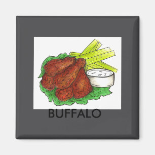 Buffalo Ny New York Hot Bbq Chicken Wings Sellerie Magnet