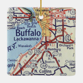 Buffalo NY Vintag Map Keramikornament
